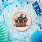 ハッピーハローウィンパグジャックオランタン ペーパープレート (パーティー)