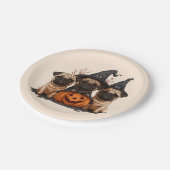 ハッピーハローウィンパグジャックオランタン ペーパープレート (アングル)