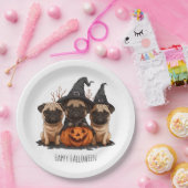 ハッピーハローウィンパグジャックオランタン ペーパープレート (パーティー)