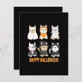 ハッピーハローウィンパグドッグかわいいフランスのブルドッグ愛好家 サンキューカード (正面/裏面)