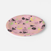 ハッピーハローウィンパターンピンク ペーパープレート (アングル)