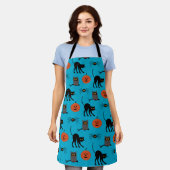 ハッピーハローウィンパターン エプロン (着用した状態)