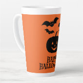 ハッピーハローウィンパンプキンこうもり ミニマル カフェラテマグ (左アングル)