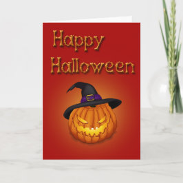 ハッピーハローウィンパンプキンウィズハット カード