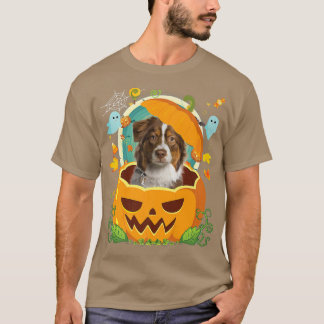 ハッピーハローウィンパンプキンオージードッグウィッチキュートハット Tシャツ