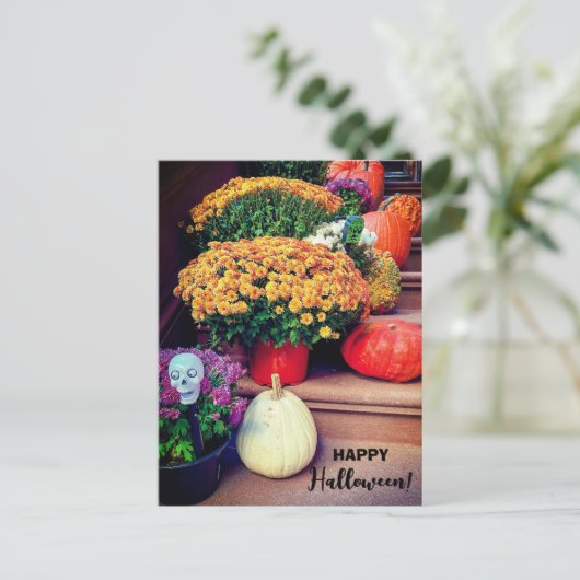 ハッピーハローウィンパンプキンステアースニューヨークポストカード ポストカード (スタンド正面)