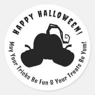 ハッピーハローウィンパンプキントリオハロウィーンステッカー ラウンドシール