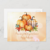 ハッピーハローウィンパンプキンパッチ&葉ハロウィン シーズンポストカード (正面/裏面)