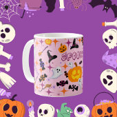 ハッピーハローウィンパンプキンピンクフェスティバルマグ コーヒーマグカップ