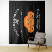 ハッピーハローウィンパンプキンファミリーネームカスタム タペストリー (インサイチュ)