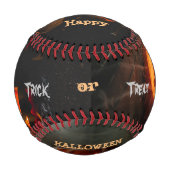 ハッピーハローウィンパンプキンヘッド野球 野球ボール (正面)