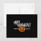 ハッピーハローウィンパンプキン顔 ポストカード (正面/裏面)