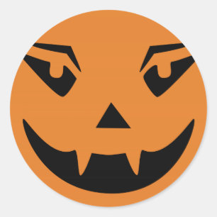 ハッピーハローウィンパンプキン顔 ラウンドシール