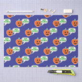 ハッピーハローウィンパンプキン顔 薄葉紙 (クラフト)