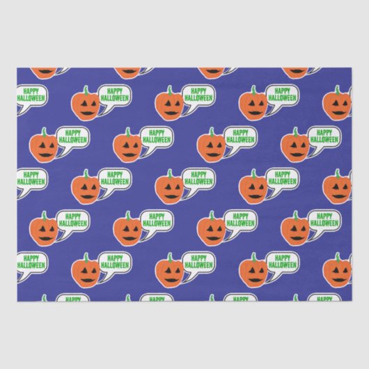 ハッピーハローウィンパンプキン顔 薄葉紙 (正面)