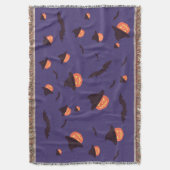 ハッピーハローウィンパンプキン&こうもりブランケット スローブランケット (正面縦)