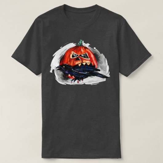 ハッピーハローウィンパンプキ食べンズレイヴン Tシャツ (デザイン正面)