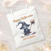 ハッピーハローウィンパーソナライズされた不気味スケルトン魔女 フェイバーバッグ (クリップ留めされた状態)