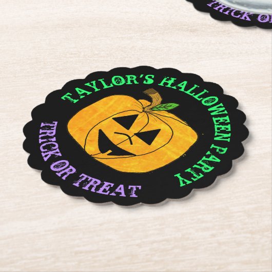 ハッピーハローウィンパーソナライズされた使い捨てコースター ペーパーコースター (アングル)
