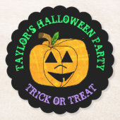 ハッピーハローウィンパーソナライズされた使い捨てコースター ペーパーコースター (正面)
