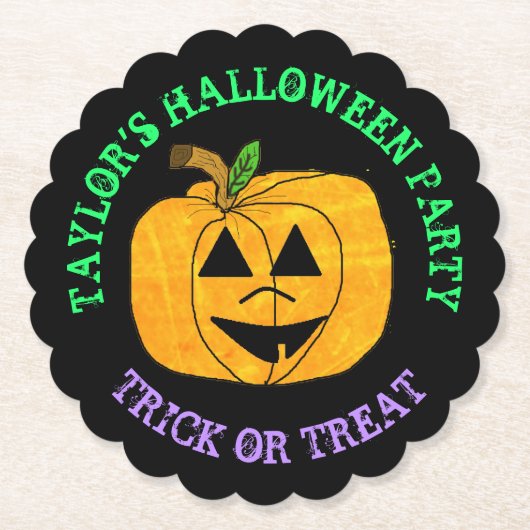 ハッピーハローウィンパーソナライズされた使い捨てコースター ペーパーコースター (正面)