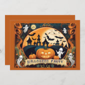 ハッピーハローウィンパーティの招待状 招待状 (正面/裏面)