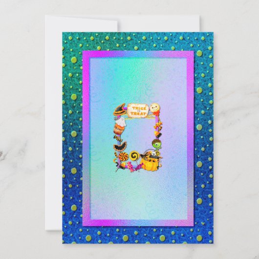 ハッピーハローウィンパーティーにトリックオアトリートが詰まっている サンキューカード (裏面)