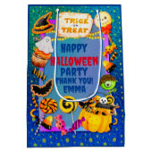 ハッピーハローウィンパーティーにトリックオアトリートが詰まっている ミディアムペーパーバッグ (裏面)