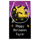 ハッピーハローウィンパーティーウィッチパープル スモールペーパーバッグ (裏面)