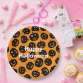 ハッピーハローウィンパーティーオレンジカボチャ ペーパープレート (パーティー)