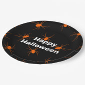 ハッピーハローウィンパーティーオレンジスパイダー ペーパープレート (アングル)