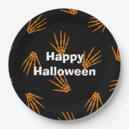 ハッピーハローウィンパーティーオレンジボーン ペーパープレート