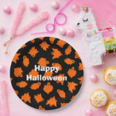ハッピーハローウィンパーティーオレンジ幽霊 ペーパープレート (パーティー)