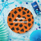 ハッピーハローウィンパーティーオレンジ幽霊 ペーパープレート (パーティー)