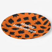 ハッピーハローウィンパーティーオレンジ幽霊 ペーパープレート (アングル)