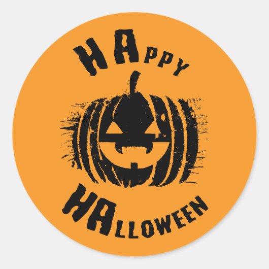 ハッピーハローウィンパーティーカボチャ ラウンドシール (正面)