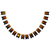 ハッピーハローウィンパーティースパイダーウェブスポオキータイポグラフィ バンティングフラッグ (全)