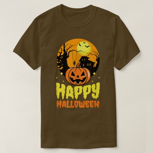 ハッピーハローウィンパーティーハロウィーンのカボチャのちょうちんパンプキンハント Tシャツ (デザイン正面)