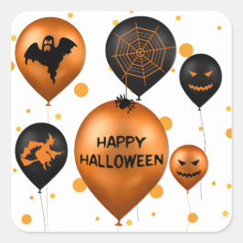 ハッピーハローウィンパーティーバルーン スクエアシール