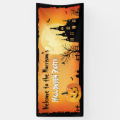 ハッピーハローウィンパーティーパンプキンハ幽霊のよく出るウス 横断幕 (縦)