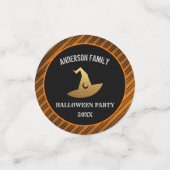 ハッピーハローウィンパーティーパーソナライズされたウィッチハットドリンク コンフェッティ (スモール正面)