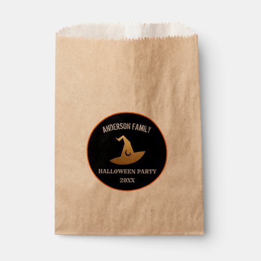 ハッピーハローウィンパーティーパーソナライズされた魔女 フェイバーバッグ (正面)