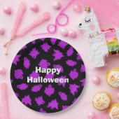 ハッピーハローウィンパーティーパープル幽霊 ペーパープレート (パーティー)