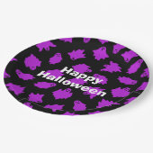 ハッピーハローウィンパーティーパープル幽霊 ペーパープレート (アングル)