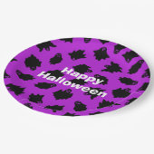 ハッピーハローウィンパーティーパープル幽霊 ペーパープレート (アングル)