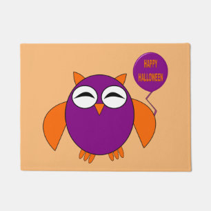 ハッピーハローウィンパーティーフクロウDoormat ドアマット