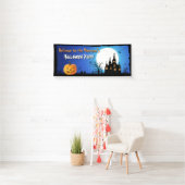 ハッピーハローウィンパーティーブルームーンライトホラーナイト 横断幕 (インサイチュ)