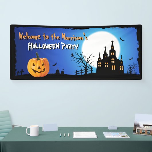 ハッピーハローウィンパーティーブルームーンライトホラーナイト 横断幕 (トレードショー)