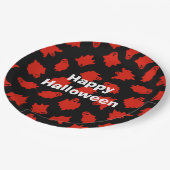 ハッピーハローウィンパーティーレッド幽霊 ペーパープレート (アングル)