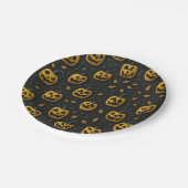 ハッピーハローウィンパーティー不気味なカボチャの漫画の暗い ペーパープレート (アングル)